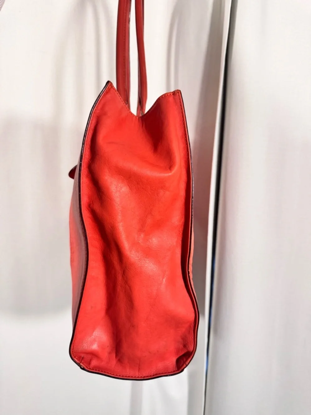 Rebecca Minkoff Coral Red Leather Tote Bag